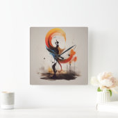 ハートを開く スクエア壁時計 (ホーム)