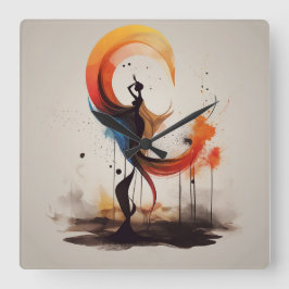 ハートを開く スクエア壁時計