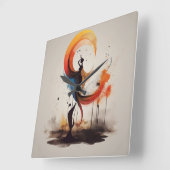 ハートを開く スクエア壁時計 (傾斜)