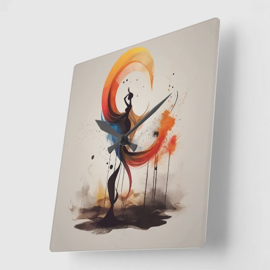 ハートを開く スクエア壁時計 (傾斜)