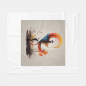 ハートを開く フリースブランケット (正面(横))