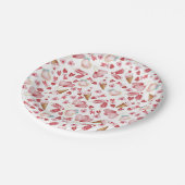 ハートアイスクリーム水彩パーティープレート ペーパープレート (アングル)