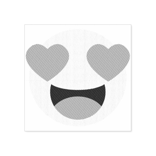 ハートアイズ絵文字ウッドアートスタンプ ラバースタンプ (インプリント)