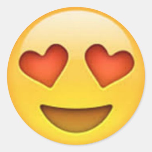 ハートアイズ絵文字シール ラウンドシール (正面)