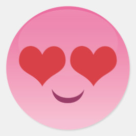 ハートアイズ絵文字 ラウンドシール