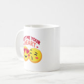 ハートアイバレンタインデーの恋デザイン コーヒーマグカップ (正面左)