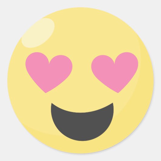 ハートアイラブ絵文字シール ラウンドシール (正面)