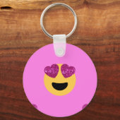 ハートアイ絵文字 キーホルダー (正面)