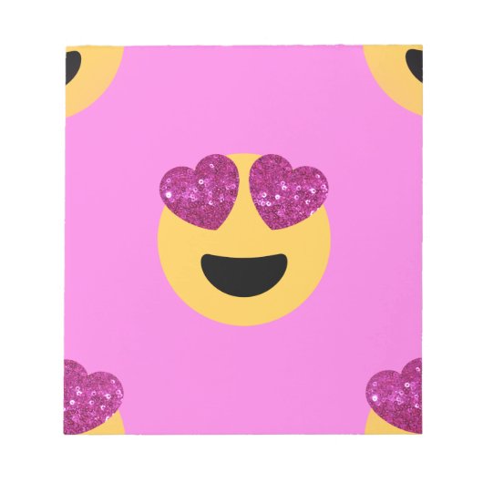 ハートアイ絵文字 ノートパッド (正面)