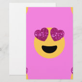 ハートアイ絵文字 便箋 (正面/裏面)