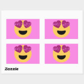 ハートアイ絵文字 長方形シール (シート)