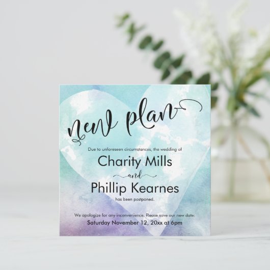 ハートアクアパープル結婚延期の新しい計画カード (スタンド正面)