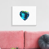 ハートアクアマリン キャンバスプリント (インサイチュ (リビング))