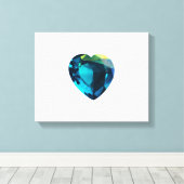 ハートアクアマリン キャンバスプリント (インサイチュ (ウッドフロア))