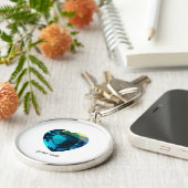 ハートアクアマリン、青 キーホルダー (側面)