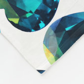 ハートアクアマリン、青 フリースブランケット (角)