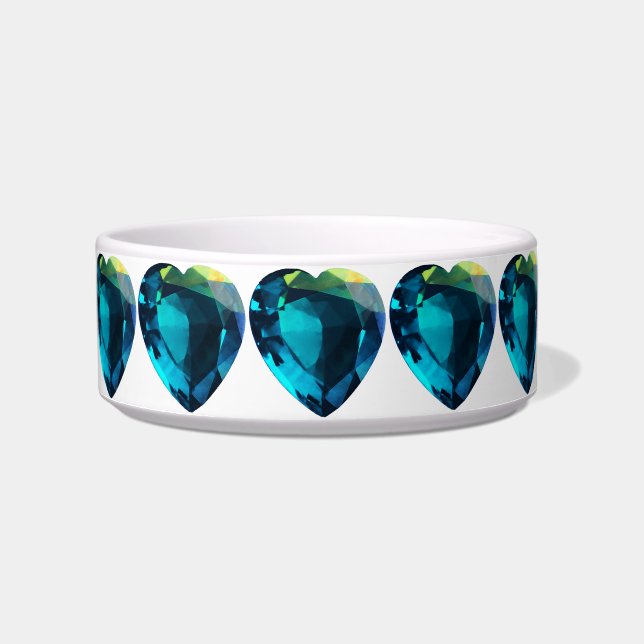 ハートアクアマリン、青 ボウル (正面)