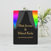 ハートアグロープライドゲイ結婚式の日付を保存 招待状 (スタンド正面)