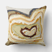 ハートアゲートグラフィックジェードブルーオレンジクリーム クッション (正面)