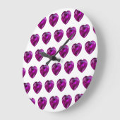 ハートアメジストジェムストーンの2月パープルラージC ラージ壁時計 (傾斜)