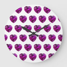 ハートアメジストジェムストーンの2月パープルラージC ラージ壁時計