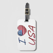 ハートアメリカ国旗の荷物タグ ラゲッジタグ (正面縦)