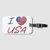 ハートアメリカ国旗の荷物タグ ラゲッジタグ (正面横)