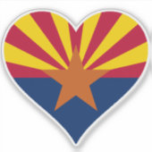 ハートアリゾナ国旗 シール (正面)