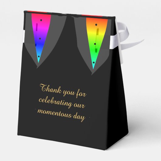 ハートアローとプライドゲイ結婚式の引き出物ボックス フェイバーボックス (裏面サイド)