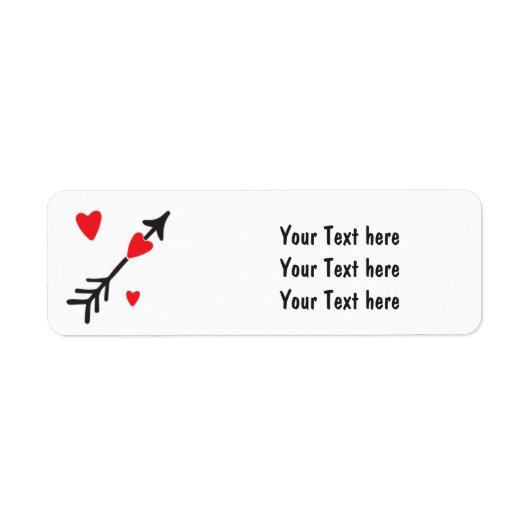 ハートアローバレンタインかわいい住所 シール (正面)