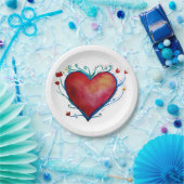 ハートアートカスタムラブ紙プレート7" ペーパープレート (パーティー)