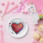 ハートアートカスタムラブ紙プレート7" ペーパープレート (パーティー)