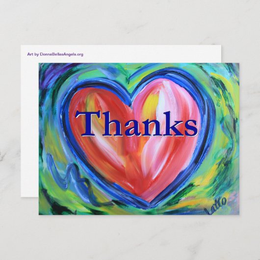 ハートアートポストカードありがとう ポストカード (正面/裏面)