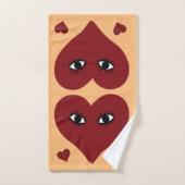 ハートアート – ハート顔バスデコール バスタオルセット (ハンドタオル)