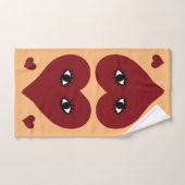 ハートアート – ハート顔バスデコール バスタオルセット (ハンドタオル)