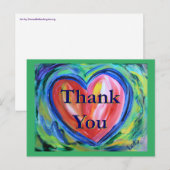 ハートアート ポストカード - 感謝 (正面/裏面)