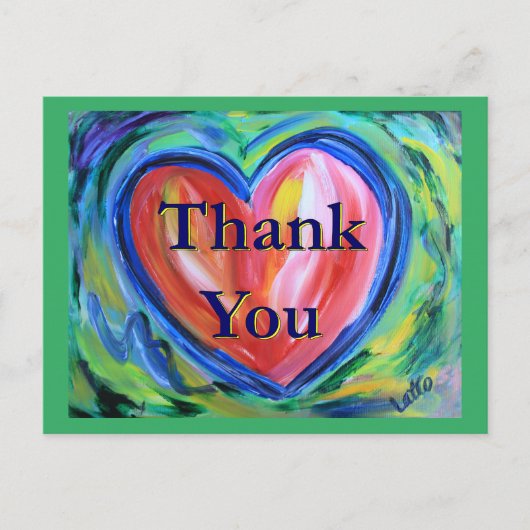 ハートアート ポストカード - 感謝 (正面)
