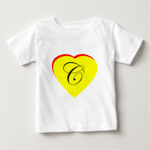 ハートイエローレッドC結婚式招待状ザ・ミュージアムZ ベビーTシャツ