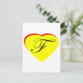 ハートイエローレッドF結婚式招待状ザ・ミュージアムZ インビテーションポストカード (スタンド正面)