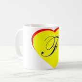 ハートイエローレッドF結婚式招待状ザ・ミュージアムZ コーヒーマグカップ (正面左)