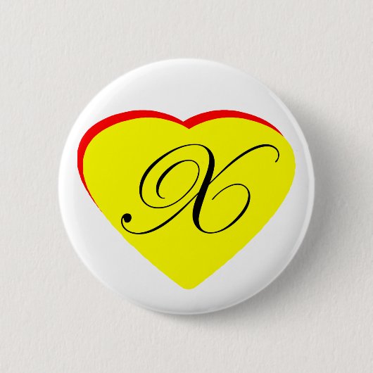 ハートイエローレッドX結婚式招待状ザミュージアムZ 缶バッジ (正面)