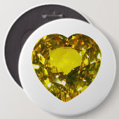 ハートイエロー宝石 缶バッジ (正面&裏面)