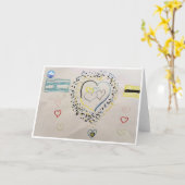 ハートイスラエルのグリーティングカード カード (黄色い花)