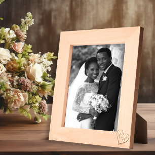 ハートイニシャル ミニマル レーザー彫刻フレーム