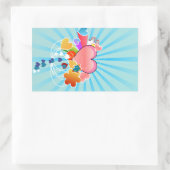 ハートイラストレーション 長方形シール (バッグ)