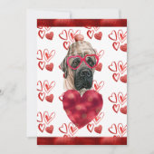 ハートイングリッシュマスティフ犬の恋人バレンタインギフト シーズンカード (正面)