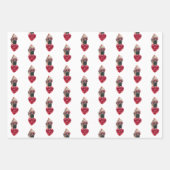 ハートイングリッシュマスティフ犬の恋人バレンタインギフト ラッピングペーパーシート (正面3)