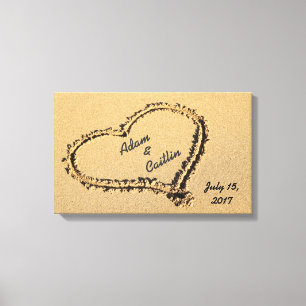 ハートインサンドキャンバスアートプリント キャンバスプリント