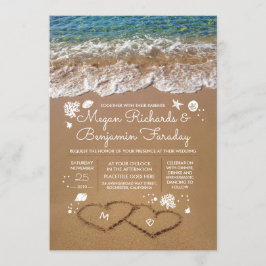 ハートインサンドサマービーチ結婚式 招待状