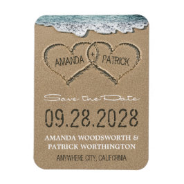 ハートインサンドビーチセーブザデートマグネット マグネット